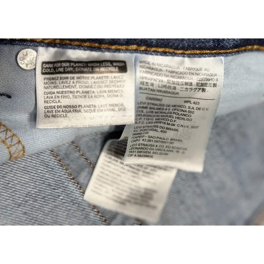 Levis 505 Regular Jeans Mens 42x30 Blue Medium Wash Straight Denim Casual Pants